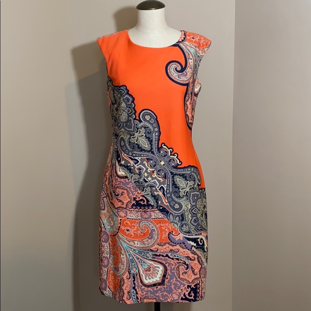 Multicolored dress.